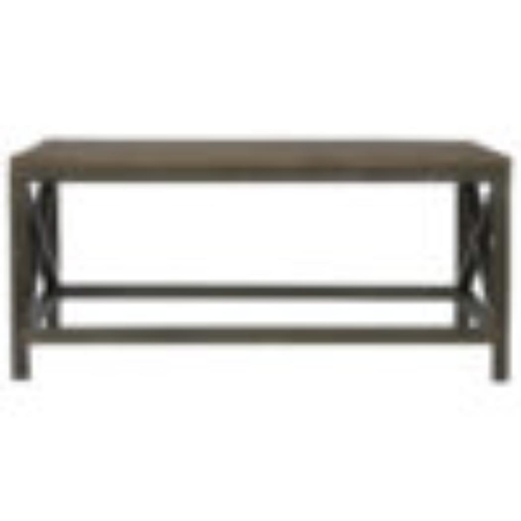 Industrial Cross Metal Coffee Table | Oatmeal Finish | Rustic-Industrial Design
