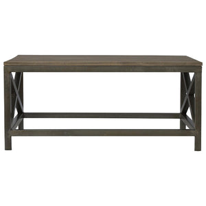 Industrial Cross Metal Coffee Table | Oatmeal Finish | Rustic-Industrial Design