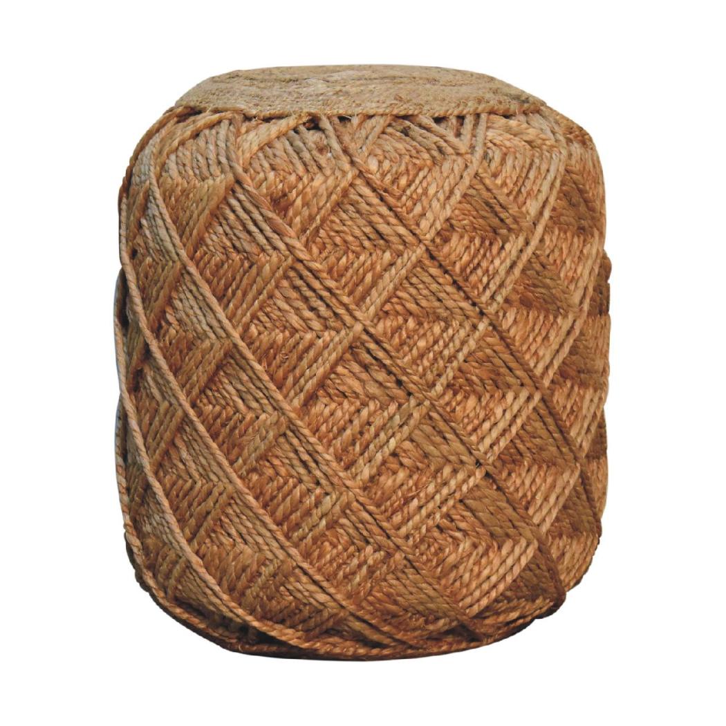 Jute Fibre Footstool | Large | Natural Textured Accent