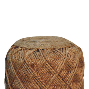 Jute Fibre Footstool | Large | Natural Textured Accent