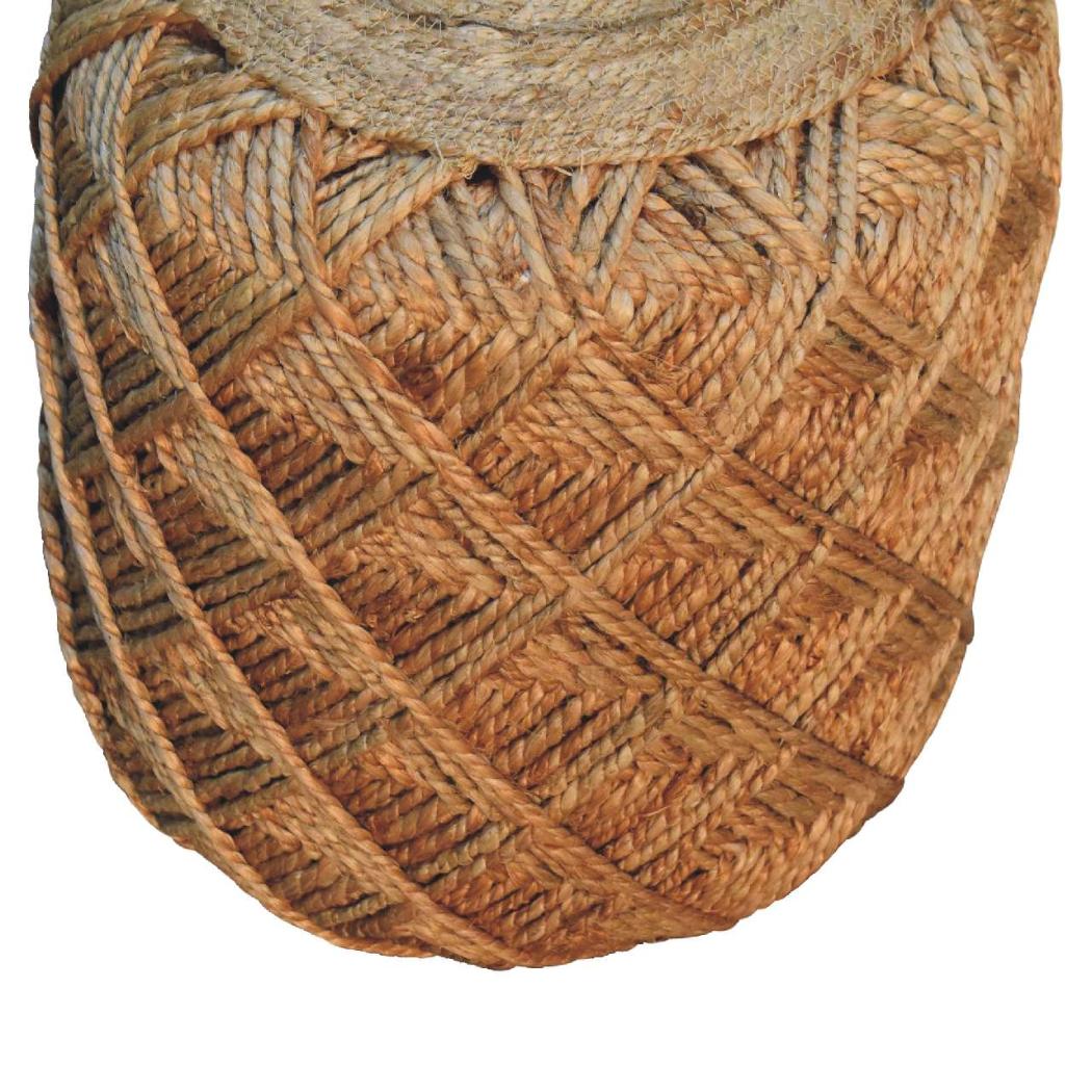 Jute Fibre Footstool | Large | Natural Textured Accent