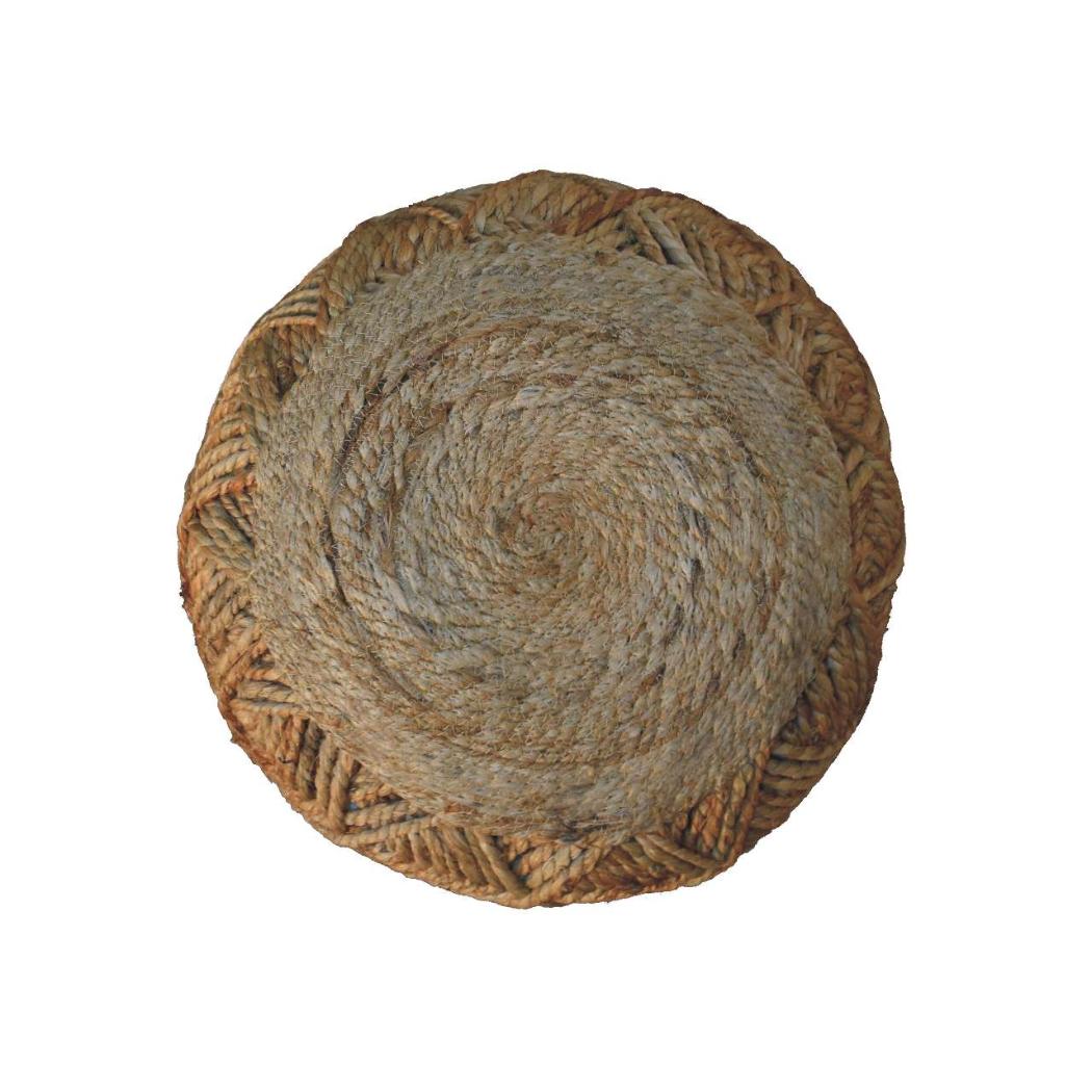 Jute Fibre Footstool | Large | Natural Textured Accent