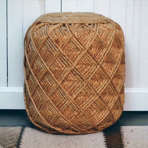 Jute Fibre Footstool | Large | Natural Textured Accent