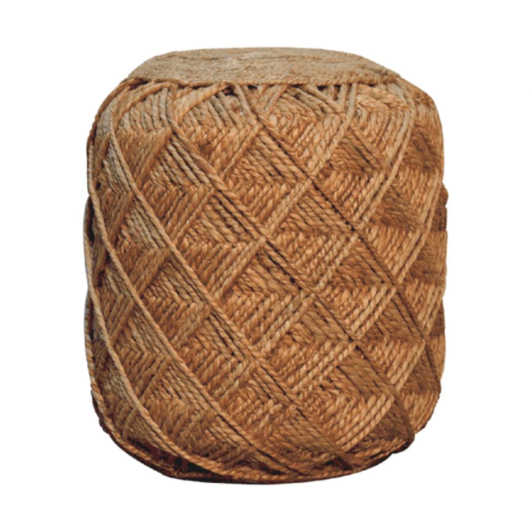 Jute Fibre Footstool | Large | Natural Textured Accent