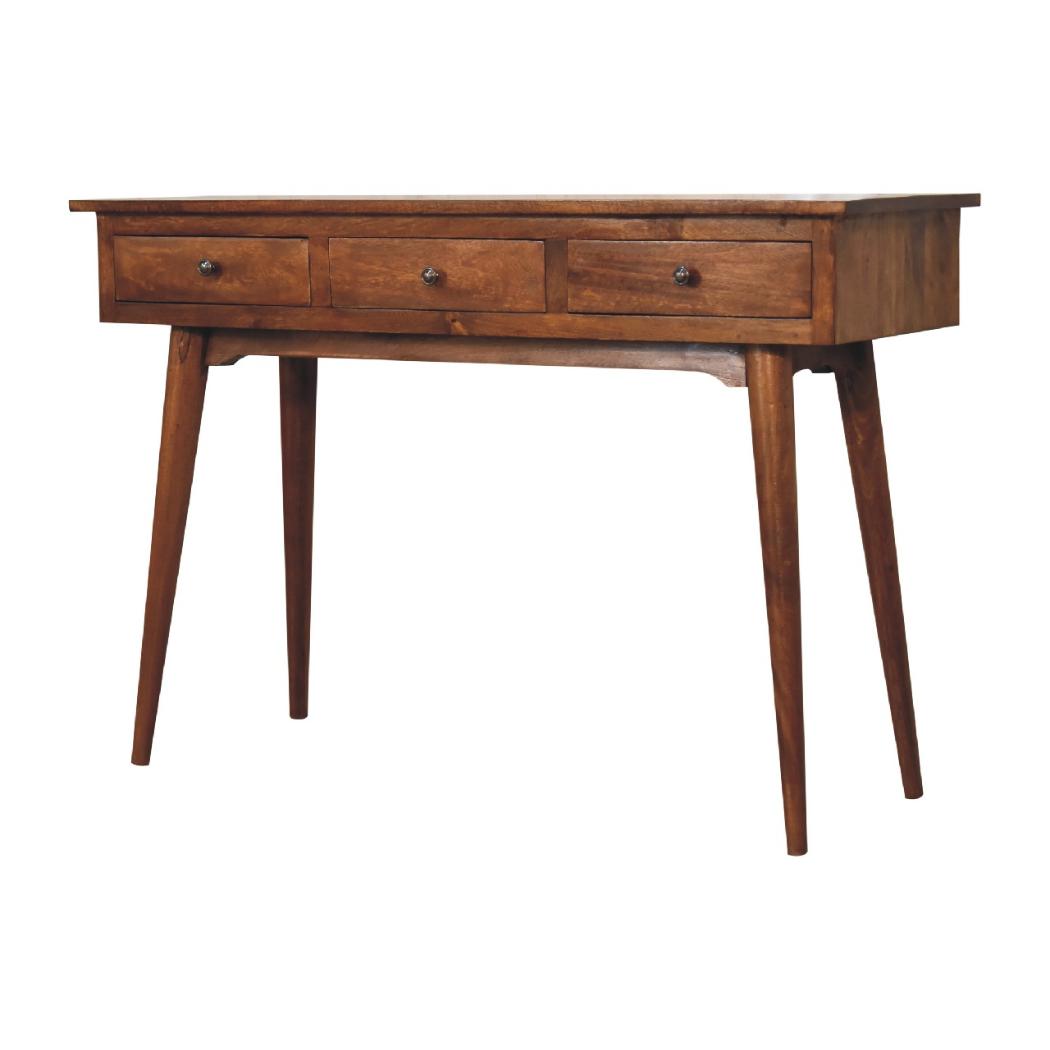 Large 3 Drawer Console Table | Chestnut Finish | Hallway Storage