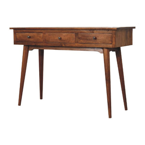Large 3 Drawer Console Table | Chestnut Finish | Hallway Storage