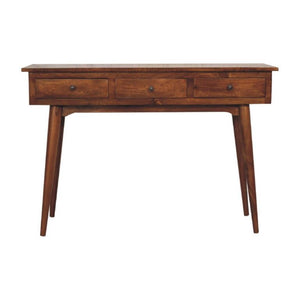 Large 3 Drawer Console Table | Chestnut Finish | Hallway Storage