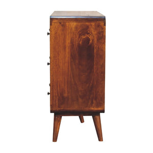 Large Curved Chestnut Chest | Solid Mango Wood | Sculptural Curved Design