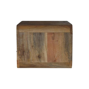 Large Curved Floating Bedside Table | Oak Finish | Upper Open Slot