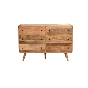 Large Curved Oak-Inspired Chest | Solid Mango Wood | Soft Curved Profile
