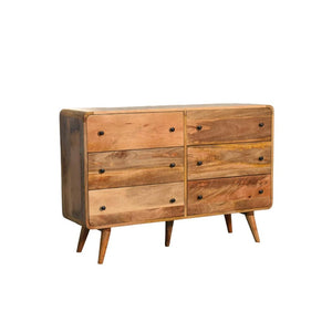 Large Curved Oak-Inspired Chest | Solid Mango Wood | Soft Curved Profile