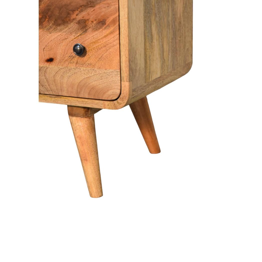 Large Curved Oak-Inspired Chest | Solid Mango Wood | Soft Curved Profile
