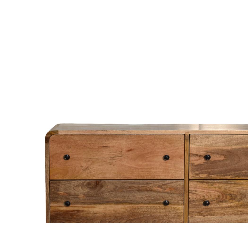 Large Curved Oak-Inspired Chest | Solid Mango Wood | Soft Curved Profile