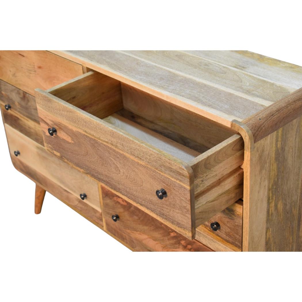 Large Curved Oak-Inspired Chest | Solid Mango Wood | Soft Curved Profile