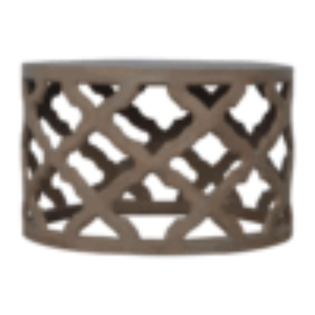 Large Cut-Out Stool | Grey Wash Finish | Sculptural Accent Seating