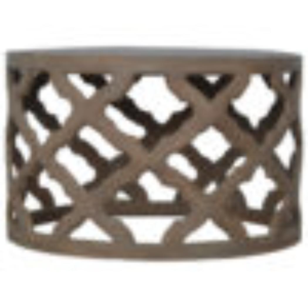 Large Cut-Out Stool | Grey Wash Finish | Sculptural Accent Seating