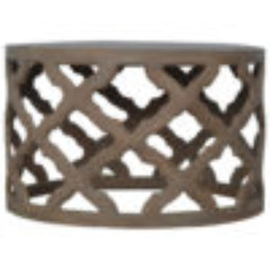 Large Cut-Out Stool | Grey Wash Finish | Sculptural Accent Seating