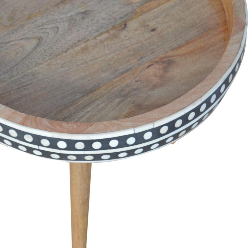 Large Dotted End Table | Decorative Pattern | Living Room Side Table