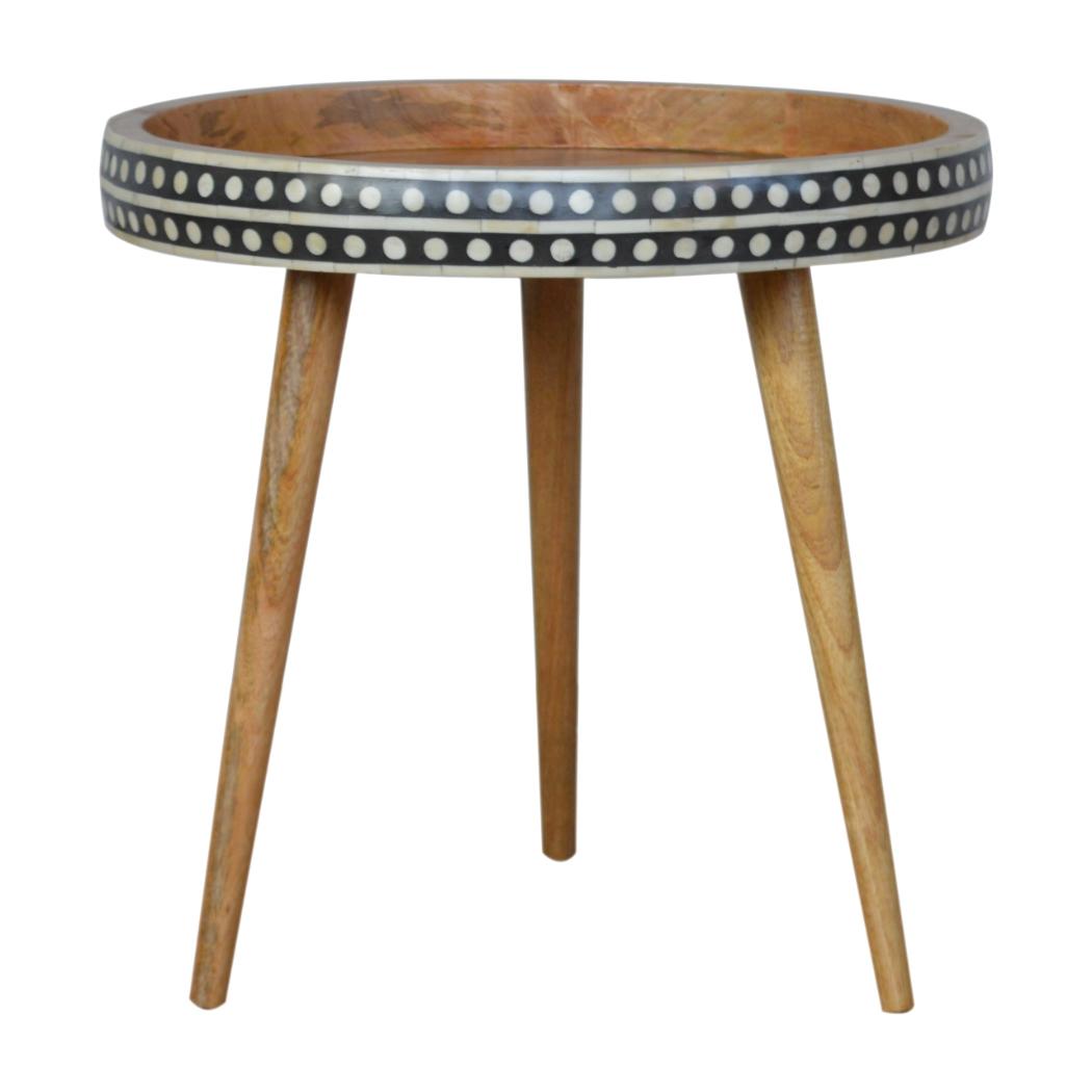 Large Dotted End Table | Decorative Pattern | Living Room Side Table