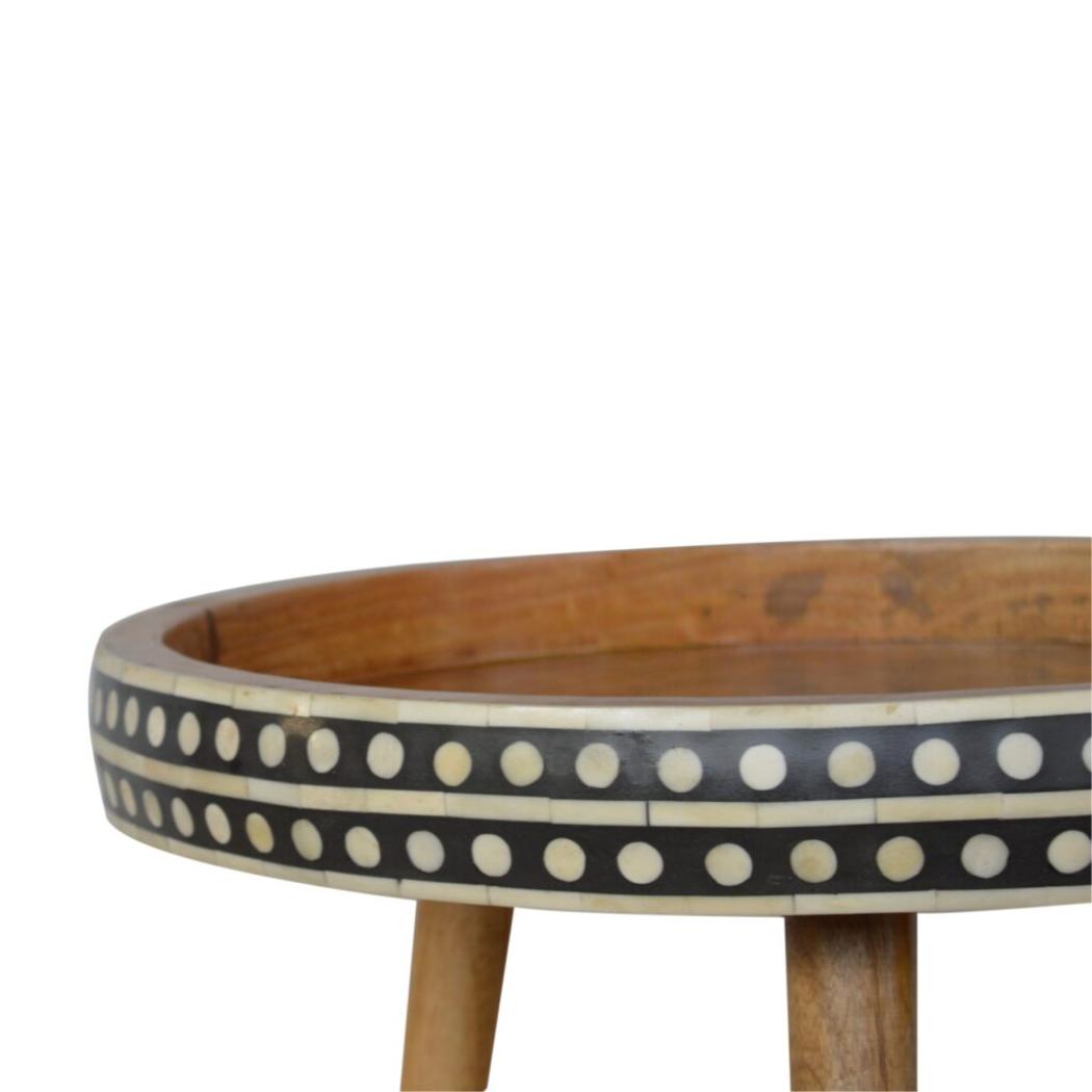 Large Dotted End Table | Decorative Pattern | Living Room Side Table