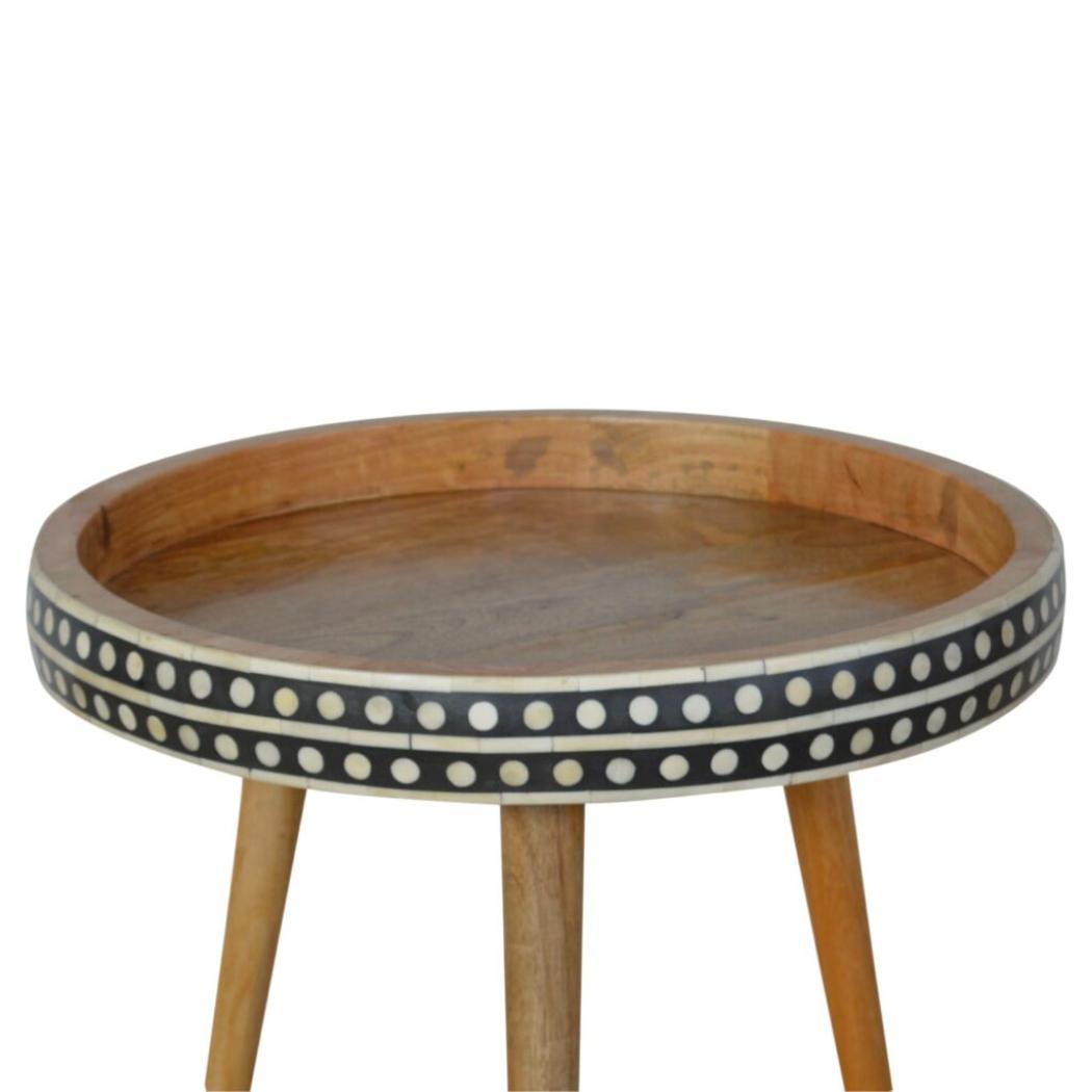 Large Dotted End Table | Decorative Pattern | Living Room Side Table