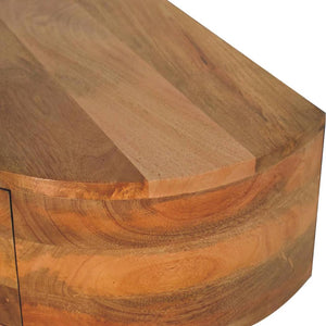 Large Rounded Wall-Mounted Bedside Table | Floating Space-Saving Design