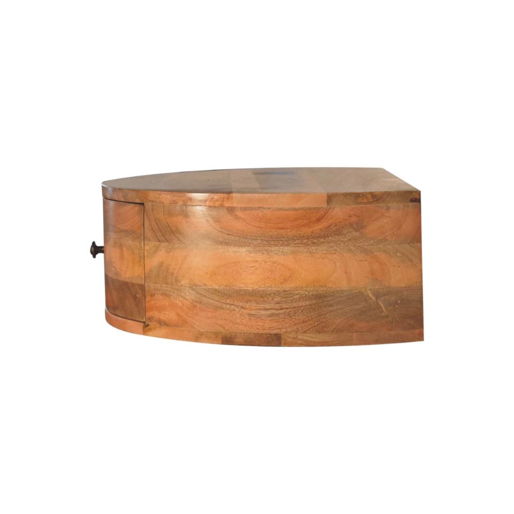 Large Rounded Wall-Mounted Bedside Table | Floating Space-Saving Design