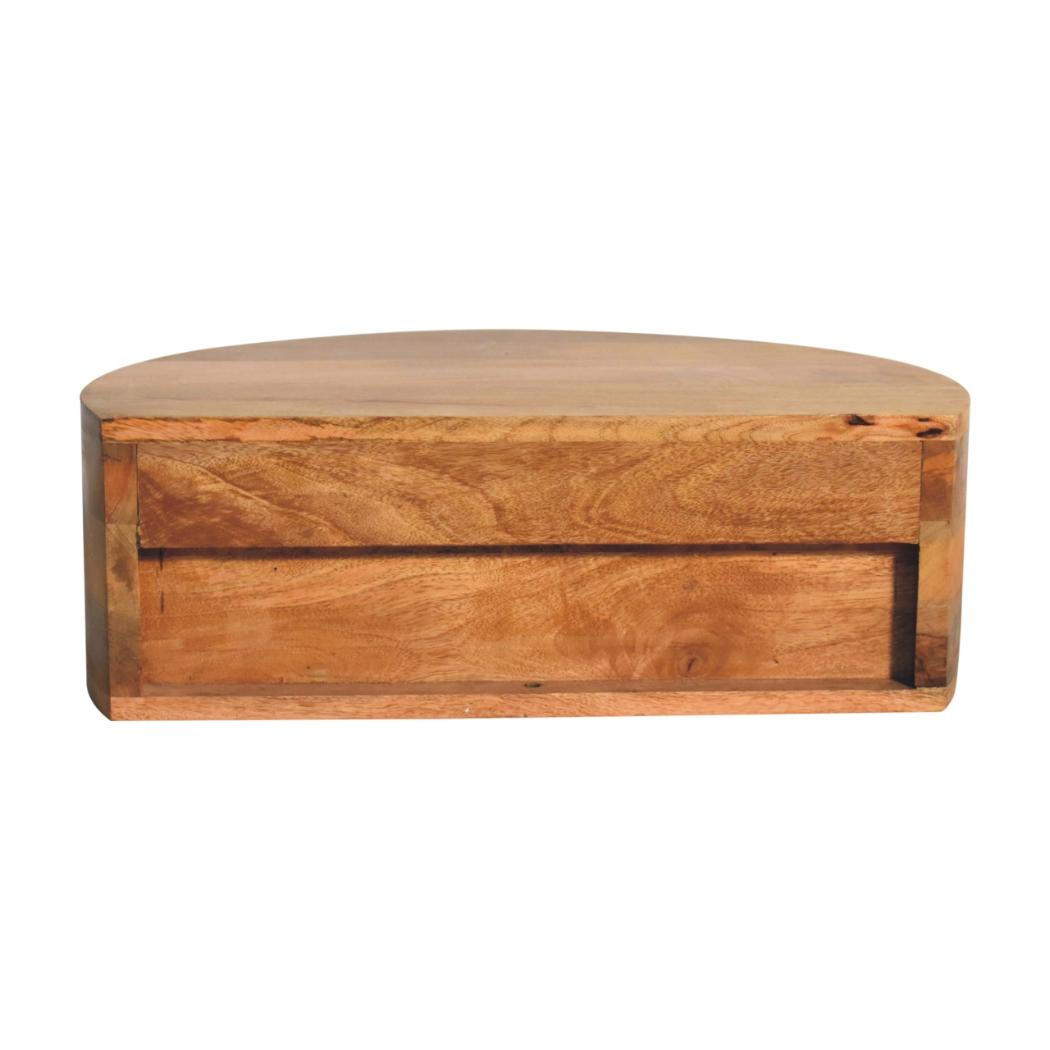 Large Rounded Wall-Mounted Bedside Table | Floating Space-Saving Design