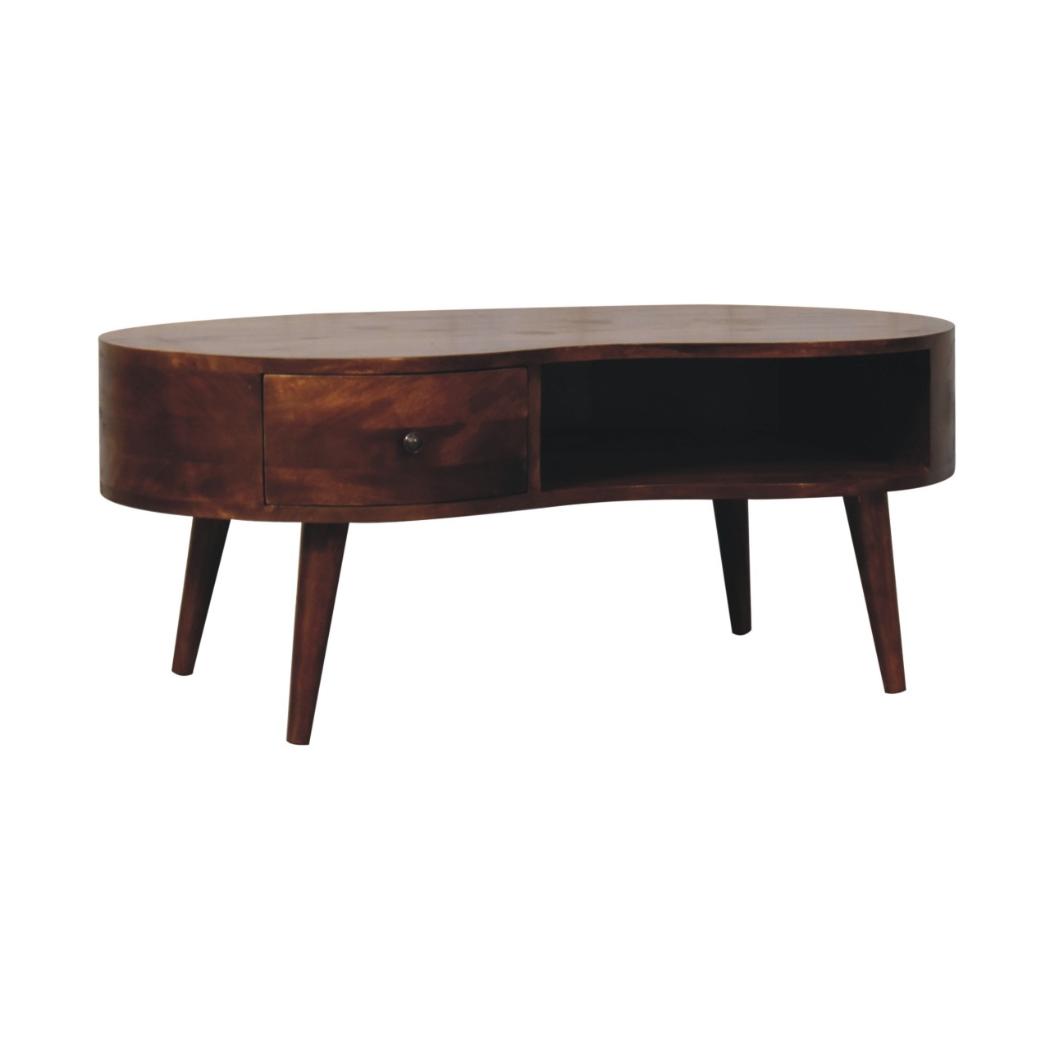 Large Wave Coffee Table | Chestnut Finish | Sculptural Living Room Design