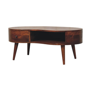 Large Wave Coffee Table | Chestnut Finish | Sculptural Living Room Design