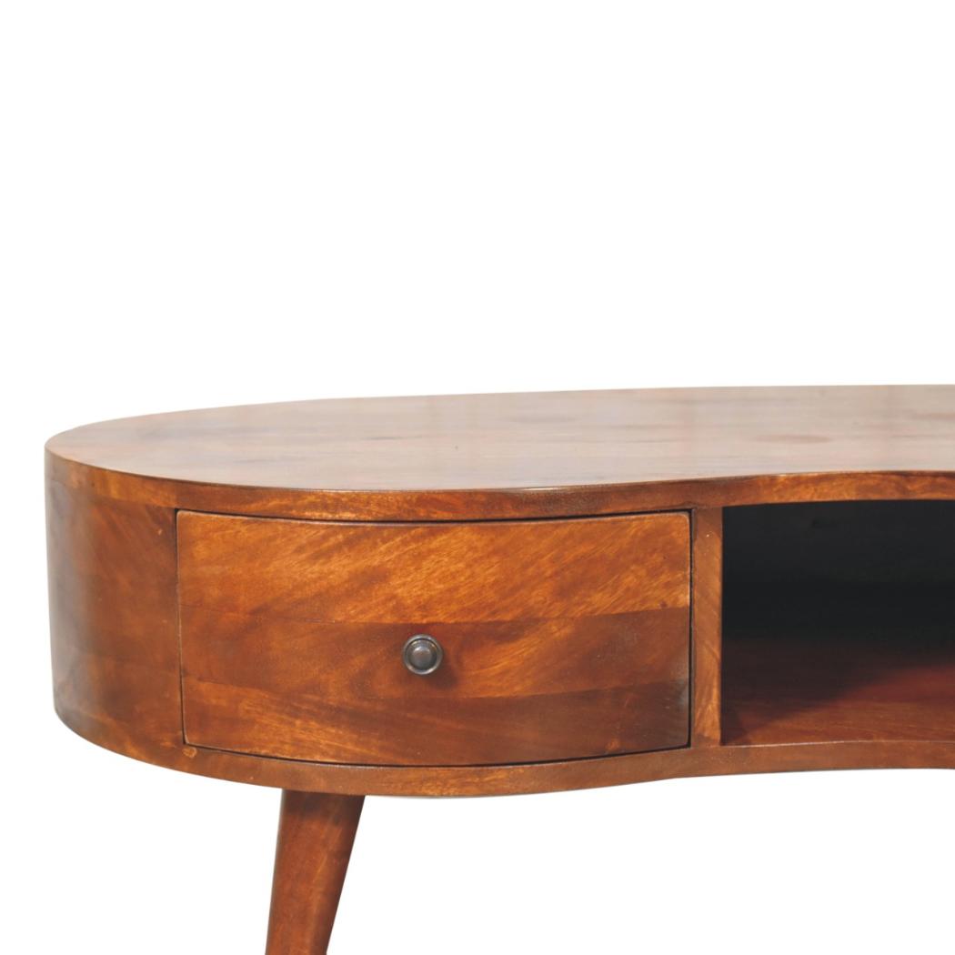 Large Wave Coffee Table | Chestnut Finish | Sculptural Living Room Design