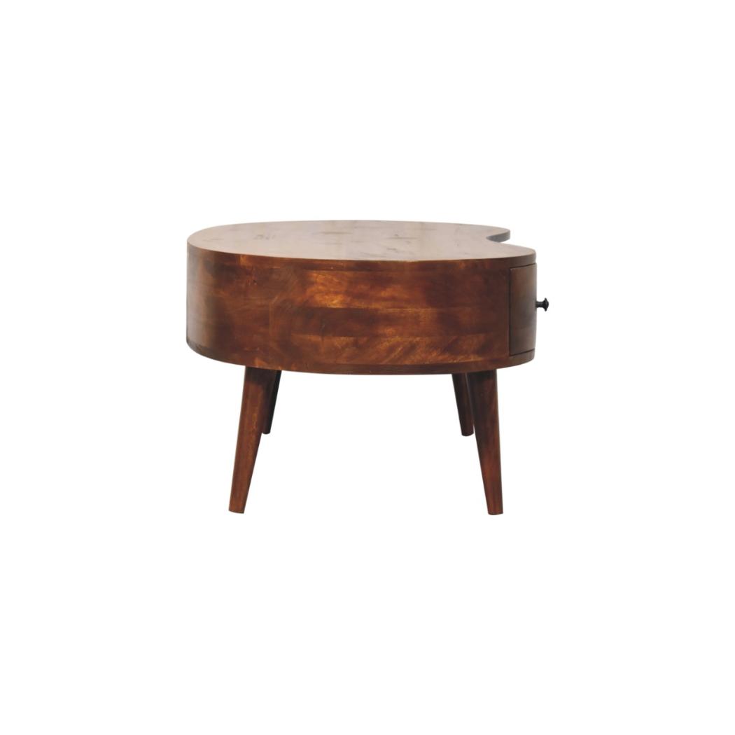 Large Wave Coffee Table | Chestnut Finish | Sculptural Living Room Design