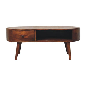 Large Wave Coffee Table | Chestnut Finish | Sculptural Living Room Design