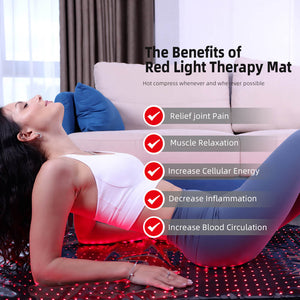 Red & Infrared LED Light Therapy Mat | Portable Full Body Pad | 660nm & 850nm | Dual Wavelength | 160×60cm