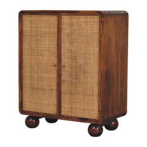 Larissa 2 Door Cabinet | Solid Mango Wood | Chestnut Finish | Versatile Storage Cupboard
