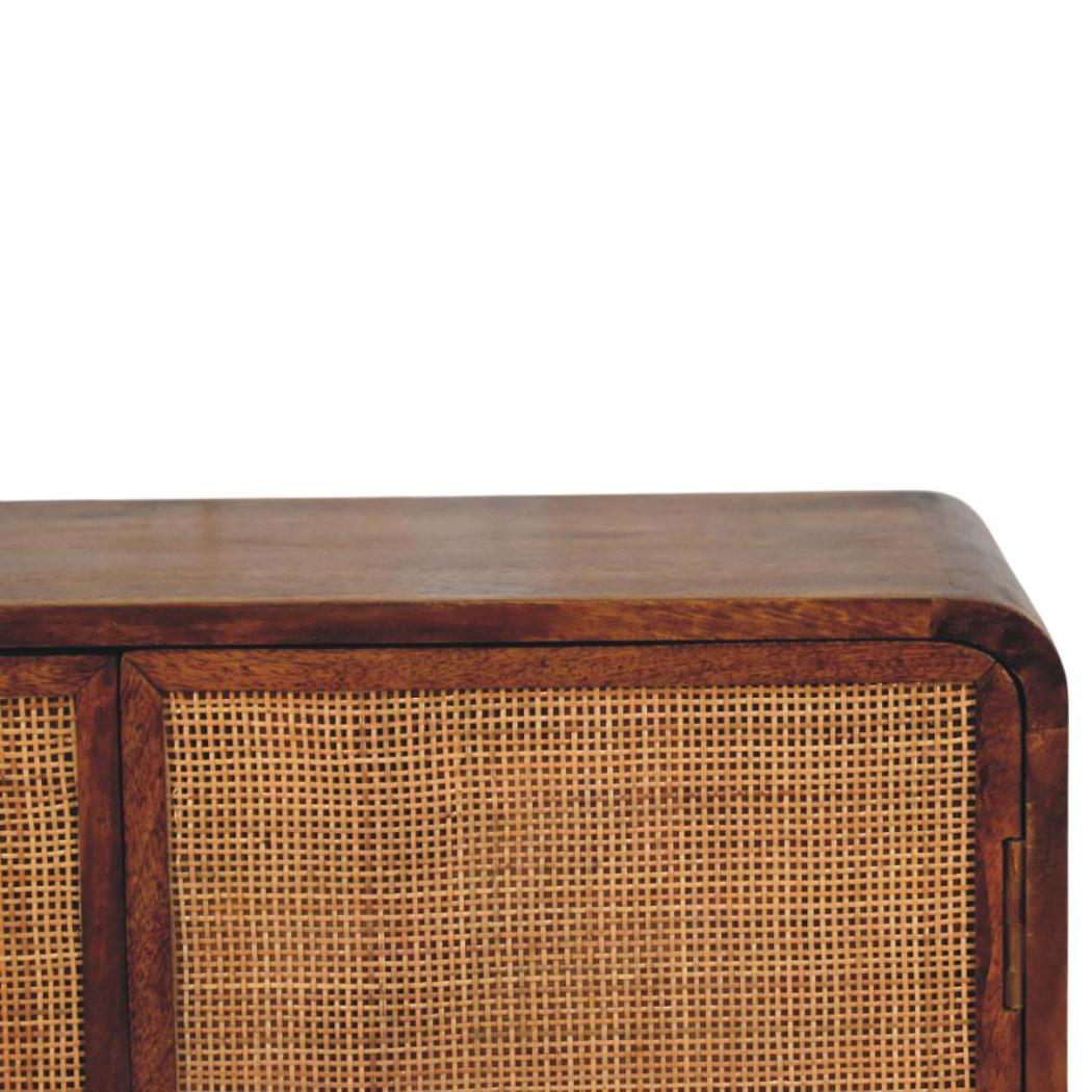 Larissa 2 Door Cabinet | Solid Mango Wood | Chestnut Finish | Versatile Storage Cupboard