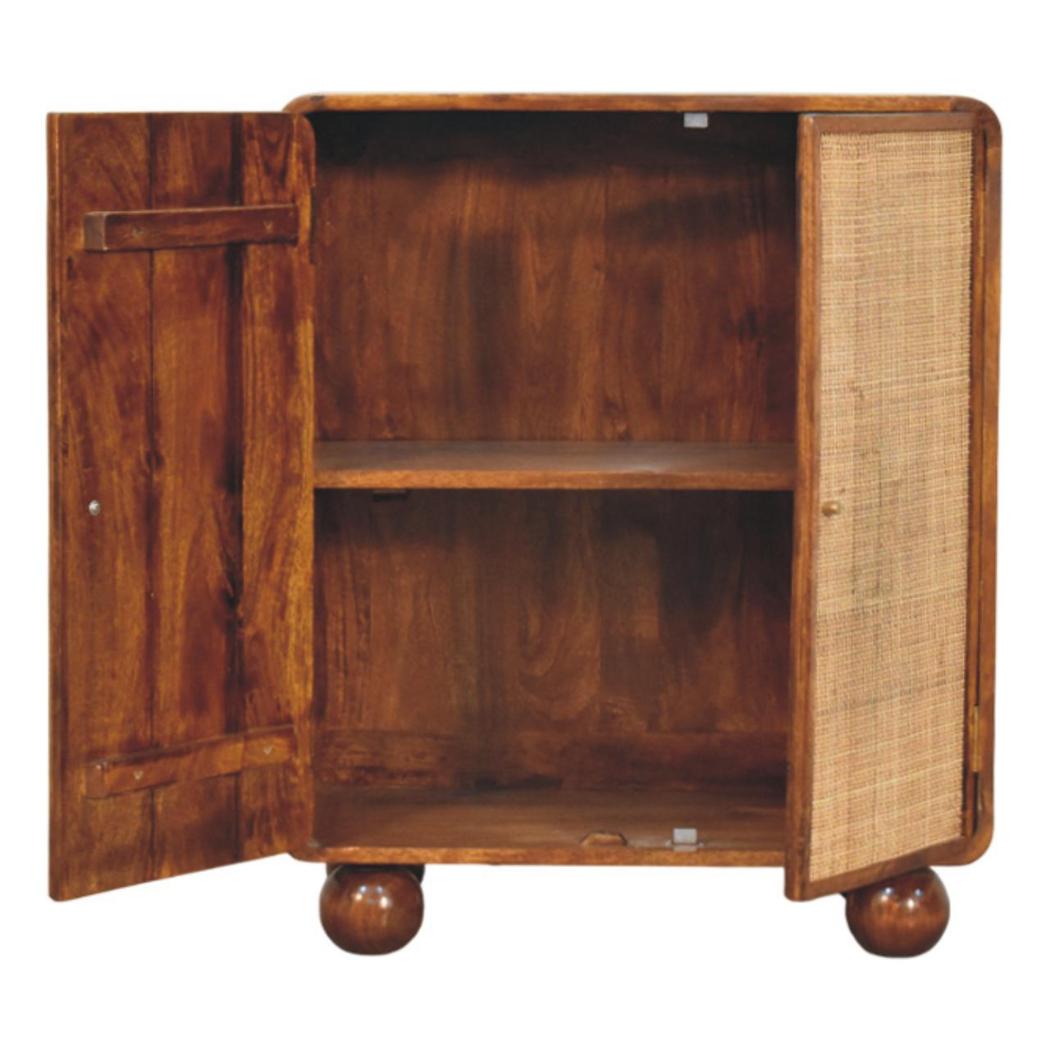 Larissa 2 Door Cabinet | Solid Mango Wood | Chestnut Finish | Versatile Storage Cupboard
