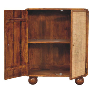 Larissa 2 Door Cabinet | Solid Mango Wood | Chestnut Finish | Versatile Storage Cupboard
