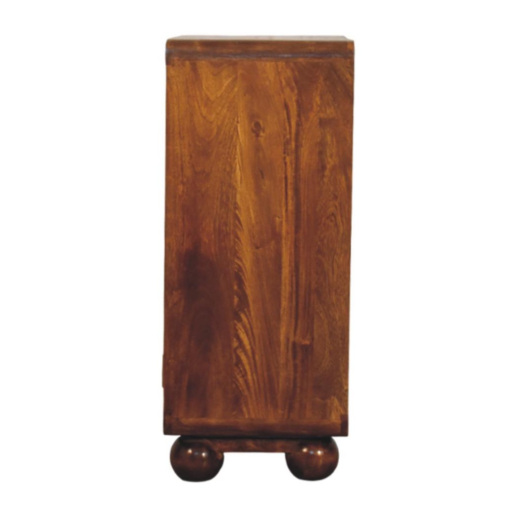 Larissa 2 Door Cabinet | Solid Mango Wood | Chestnut Finish | Versatile Storage Cupboard