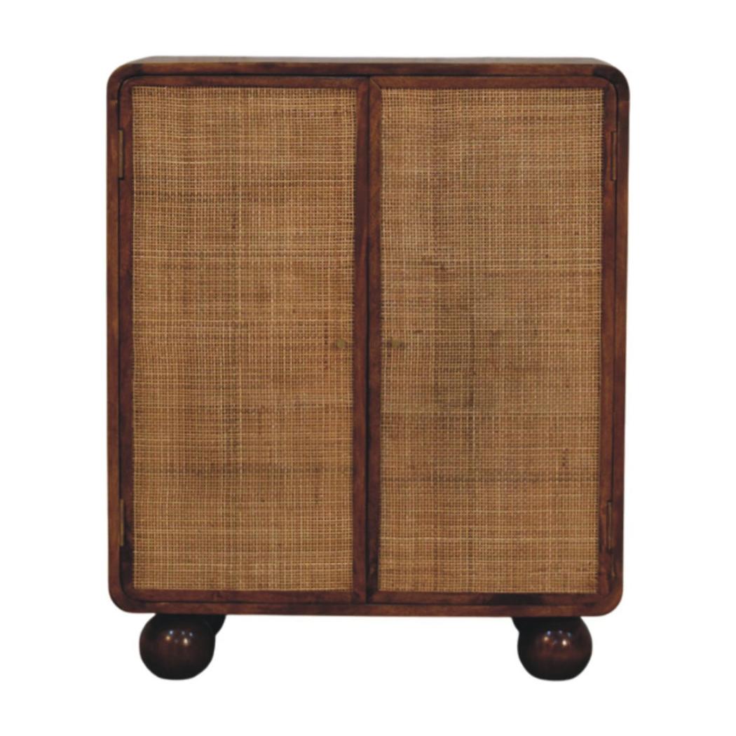 Larissa 2 Door Cabinet | Solid Mango Wood | Chestnut Finish | Versatile Storage Cupboard