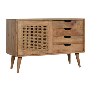 Larissa 4 Drawer Cabinet | Solid Mango Wood | Natural Finish | Compact Storage