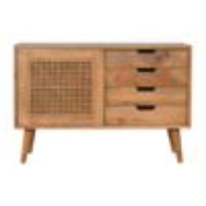 Larissa 4 Drawer Cabinet | Solid Mango Wood | Natural Finish | Compact Storage