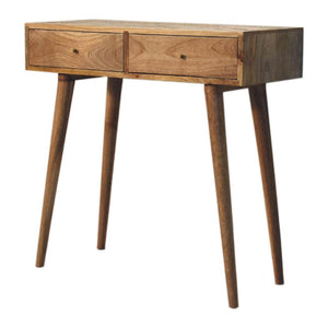 Larissa Aztec Console Table | Solid Mango Wood & Woven Detail | Natural Wood Finish | Hand-Woven Detail