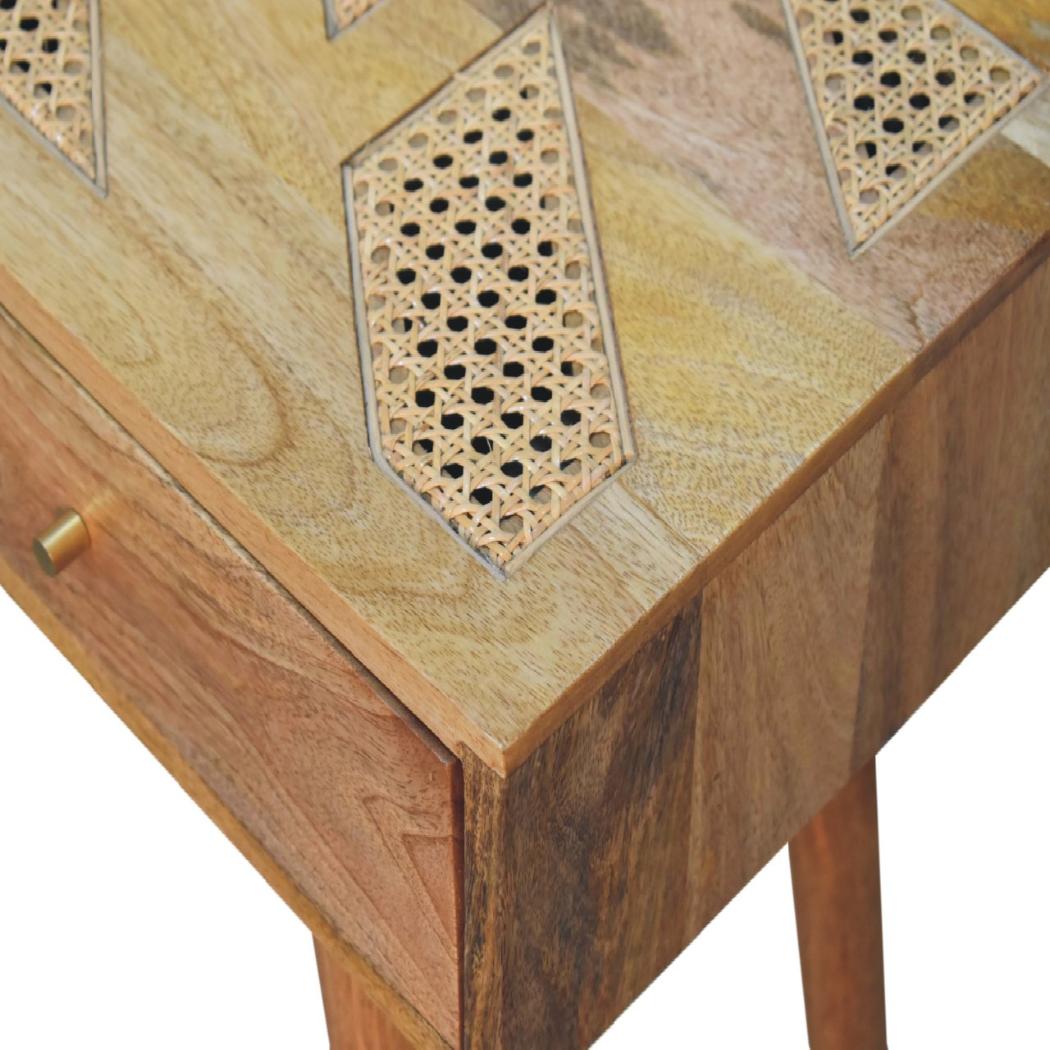 Larissa Aztec Console Table | Solid Mango Wood & Woven Detail | Natural Wood Finish | Hand-Woven Detail