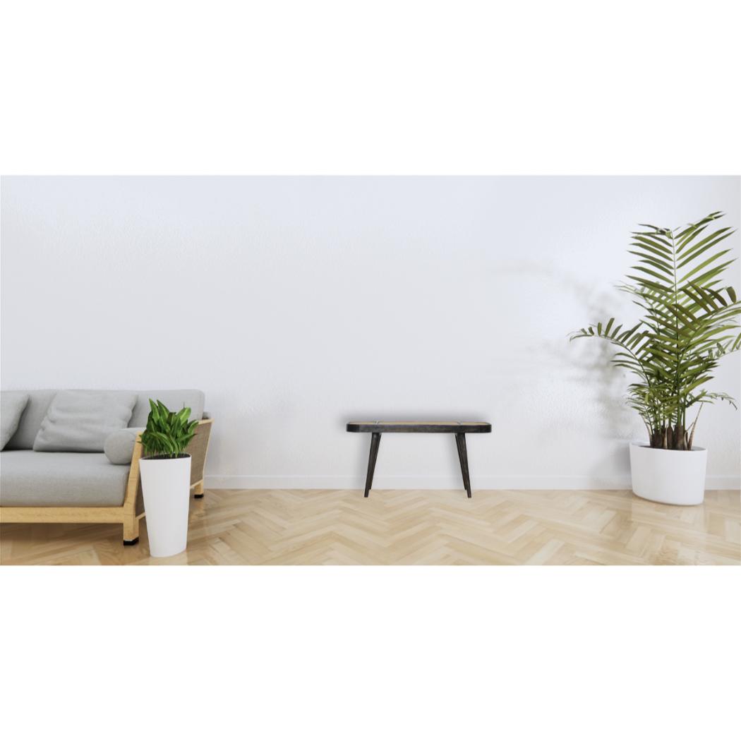 Larissa Carbon Black Bench | Dark Statement Finish | Hallway & Bedroom Seating