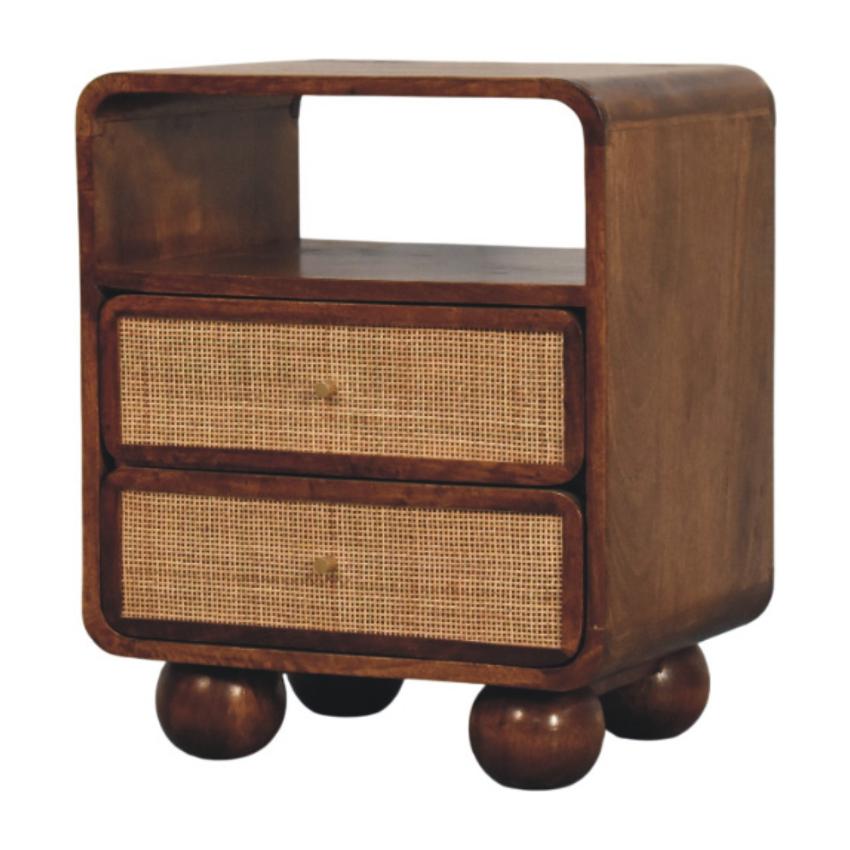 Larissa Chestnut Nightstand | 2 Drawer Bedside Table | Warm Timber Bedroom Storage
