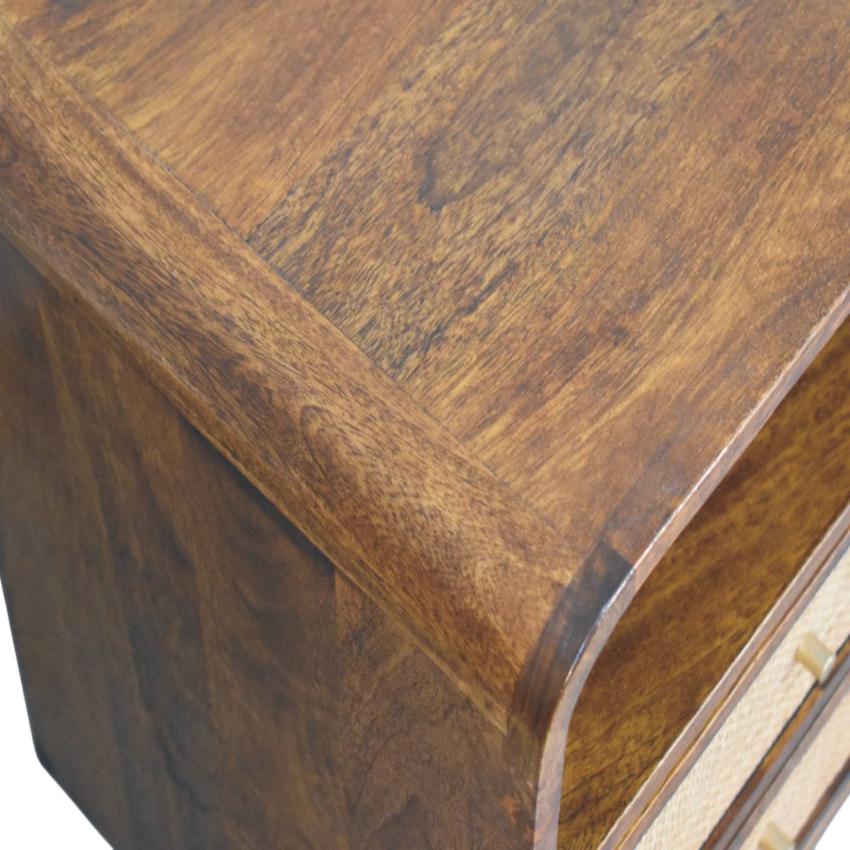 Larissa Chestnut Nightstand | 2 Drawer Bedside Table | Warm Timber Bedroom Storage