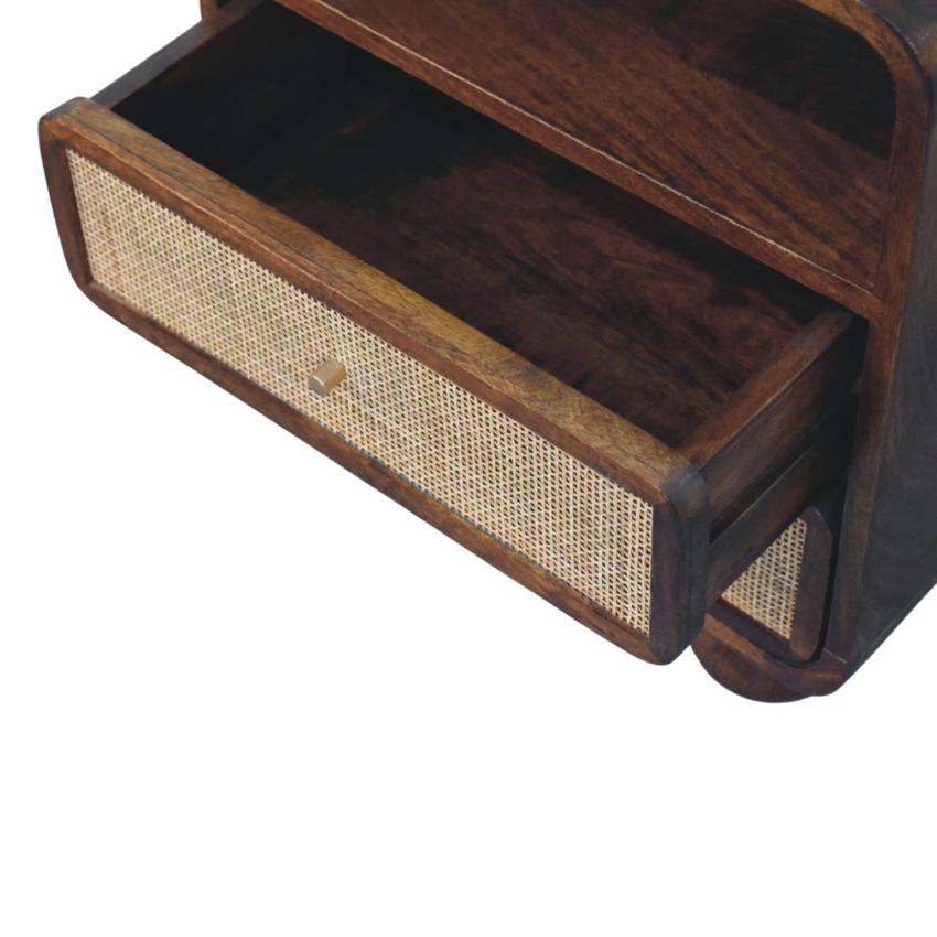 Larissa Chestnut Nightstand | 2 Drawer Bedside Table | Warm Timber Bedroom Storage