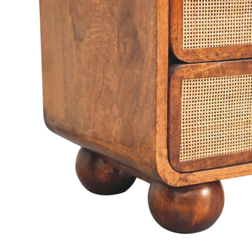 Larissa Chestnut Nightstand | 2 Drawer Bedside Table | Warm Timber Bedroom Storage