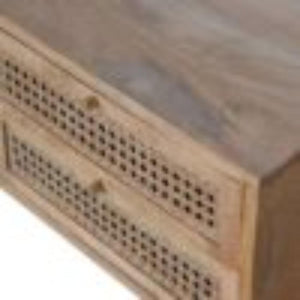 Larissa Media Unit | Solid Mango Wood | Natural Finish | Mid-Century TV Console